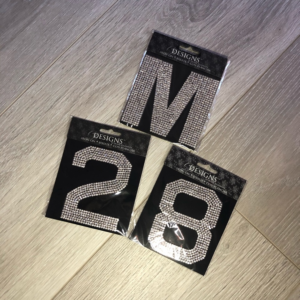 Iron-On Rhinestone Bling Patches M 2 8